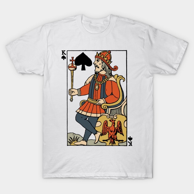 Character of Playing Card King of Spade Vintage Retro TShirt